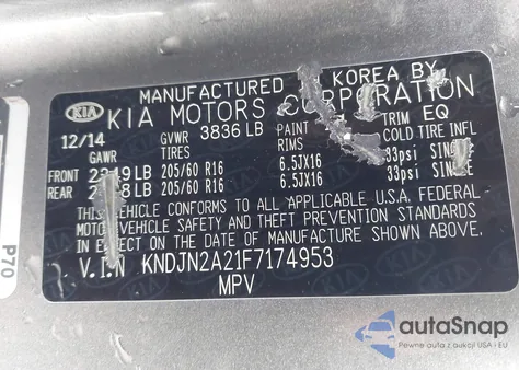2015 Kia Soul from USA, damaged, VIN KNDJN2A21F7174953